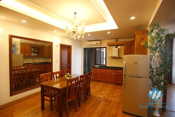 Elegant 3 bedroom apartment with a nice terrace for rent in Dong Da District